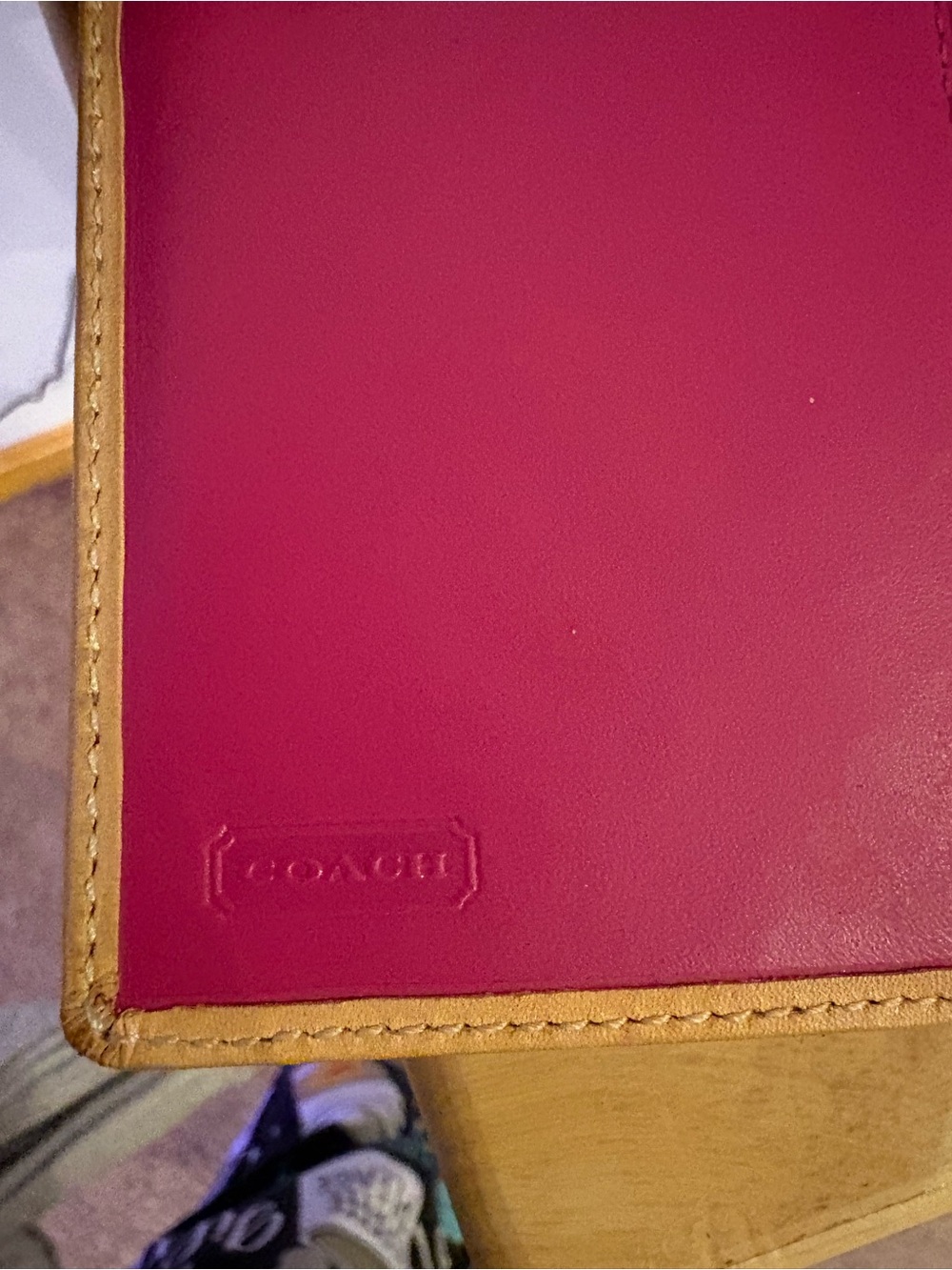 Coach Pink and Tan Striped Wallet - Picture 5 of 6